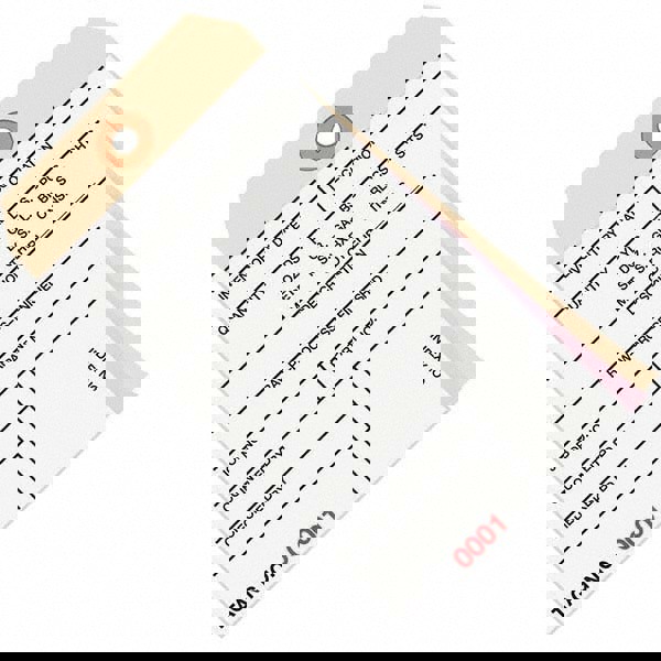 Blank Tag: 6-1/4'' High, Manila & White, Synthetic Paper